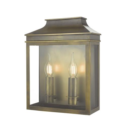 Vapour 2 Light Weathered Brass Outdoor Lantern VAP5045