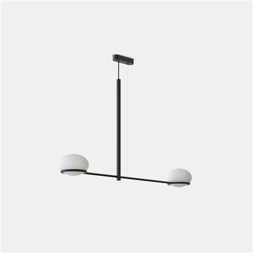 Coco Black & Opal Double Pendant Ceiling Fitting 00-7985-05-M1