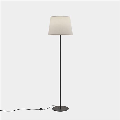 Metrica Steel Made White Shade Floor, Pole Lamp With Table