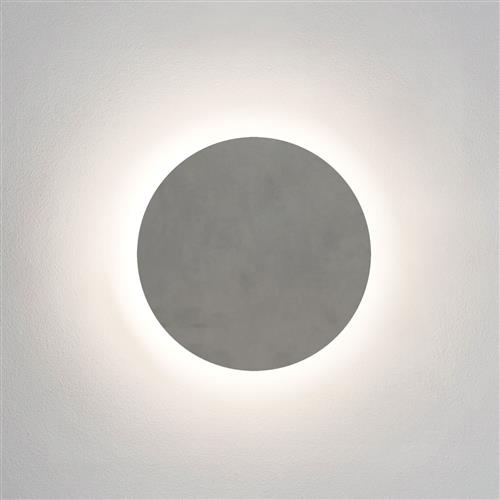 Eclipse 300 Matt Concrete LED Round Outdoor Porch Wall Light 1333011