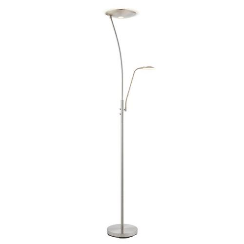 Alassio Satin Chrome LED Mother And Child Floor Lamp 73081