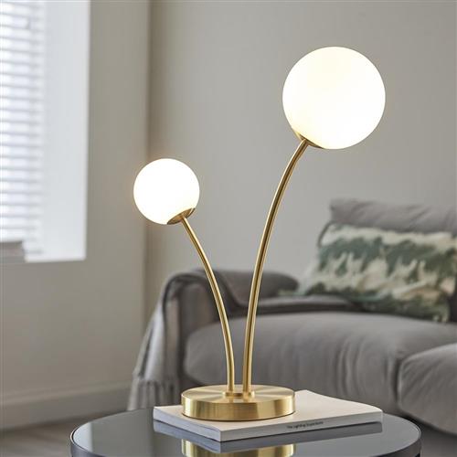 Bloom Satin Brass Two Light Table Lamp 92218