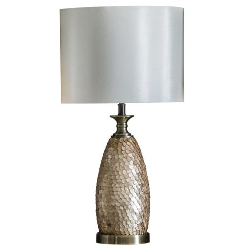 Dahlia Antique Brass Capiz-Style Table Lamp 95461