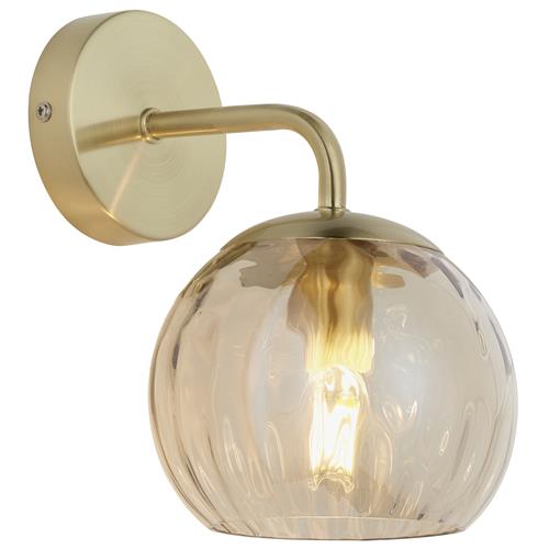 Dimple Single Brushed Brass Wall Light 91970