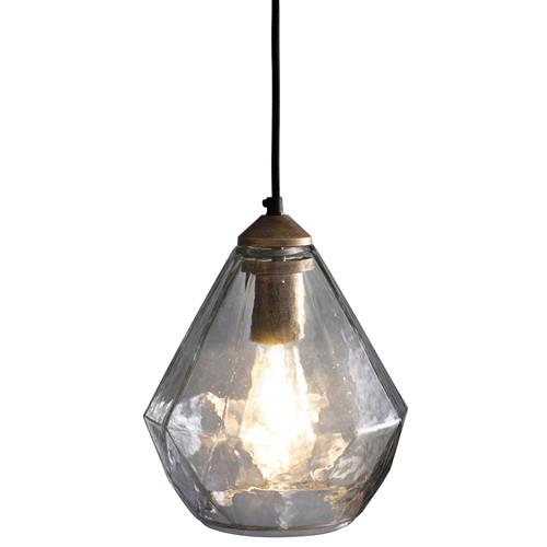 Ebbe Antique Gold Finish Clear Glass Pendant 95462