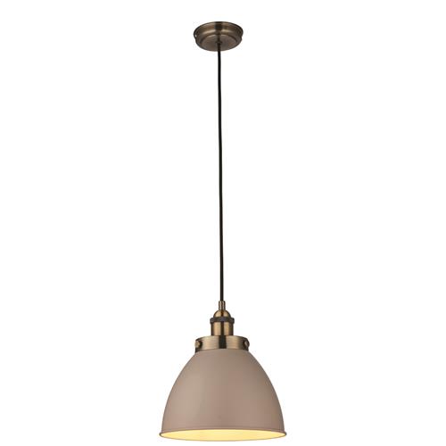 Franklin Taupe & Antique Brass Ceiling Pendant 76328