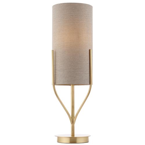 Fraser Satin Brass Table Lamp with Natural Shade 95467
