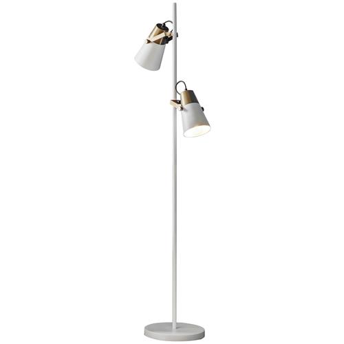 Gerik 2 Light White and Antique Brass Floor Lamp 95474