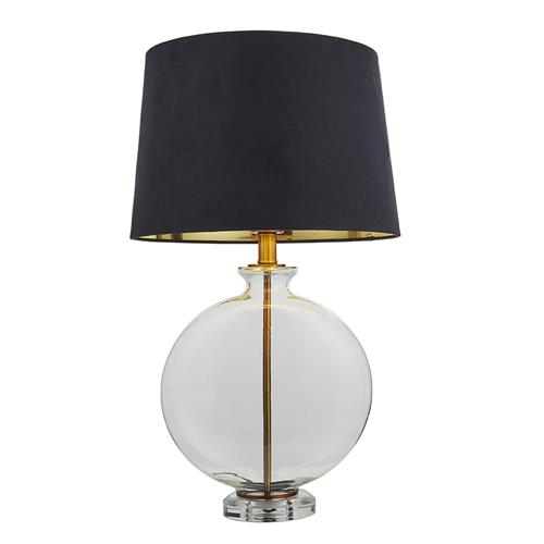 Gideon Antique Brass Black Shade Table Lamp 90559