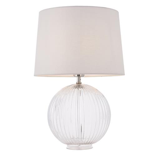 Jemma And Mia Clear Table Lamp With White Shade 92890