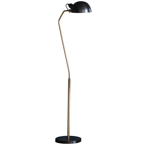 Largo Satin Black and Antique Brass Floor Lamp 95477