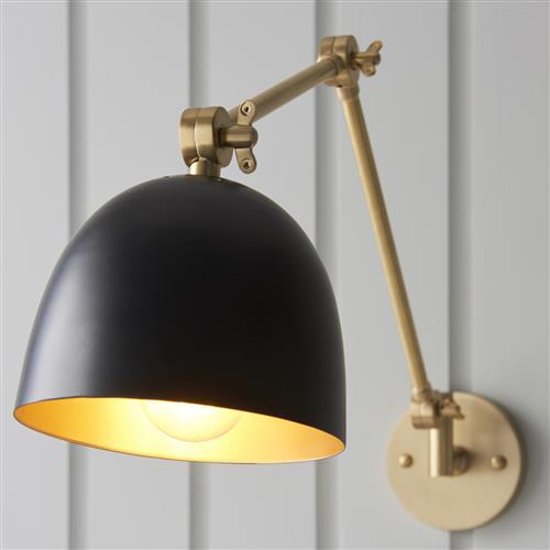 Lehal Antique Solid Brass Swing-Arm Wall Light 93142