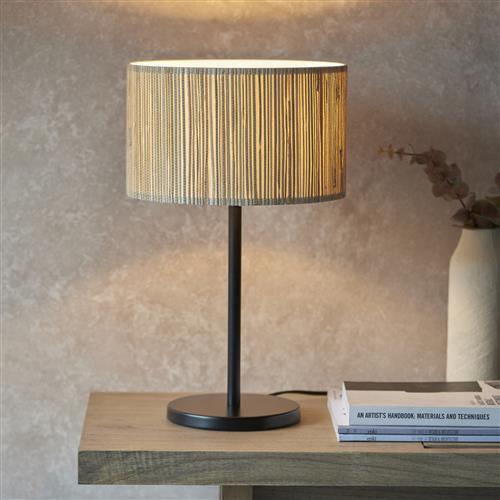 Longshore Table Lamp Black & Natural Seagrass 101693