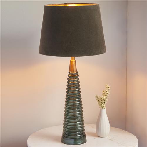 Naia Teal Glass and Bronze Plated Table Lamp 93114
