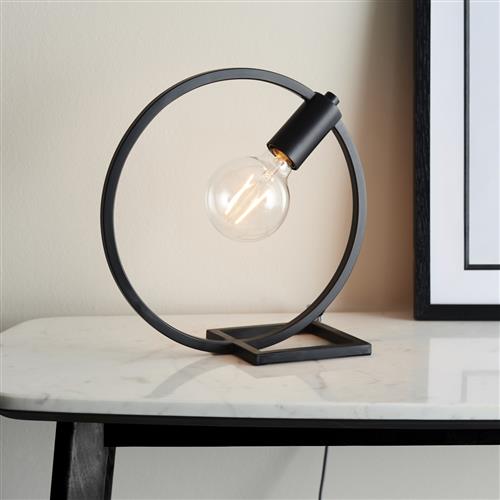 Shape Circle Matt Black Table Lamp 92222