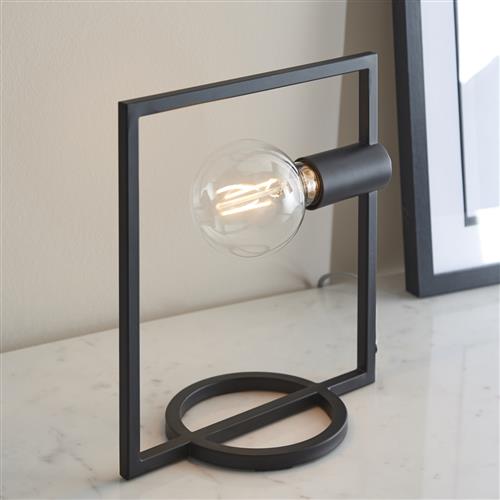 Shape Rectangle Matt Black Table Lamp 92224
