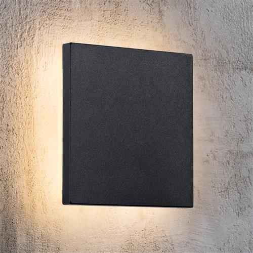 Artego Square Black IP54 Outdoor LED Wall Light 46951003