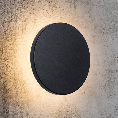 Artego Round IP54 Black LED Outdoor Wall Light 46941003