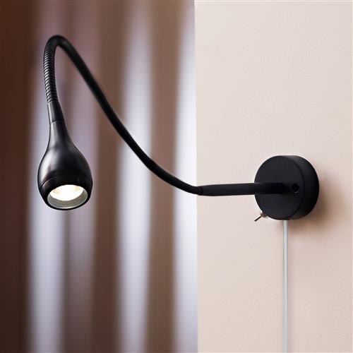 Drop LED Black Flexi-Arm Wall Light 320130