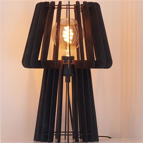 Groa Black Finish Wood Table Lamp 2213155003