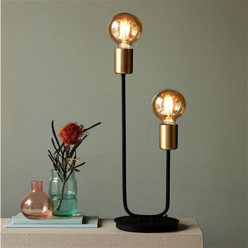 Josefine Black And Brass Two-Toned Table Lamp 48955003
