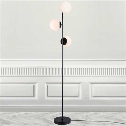 Lilly Black Three Light Floor Lamp 48613003