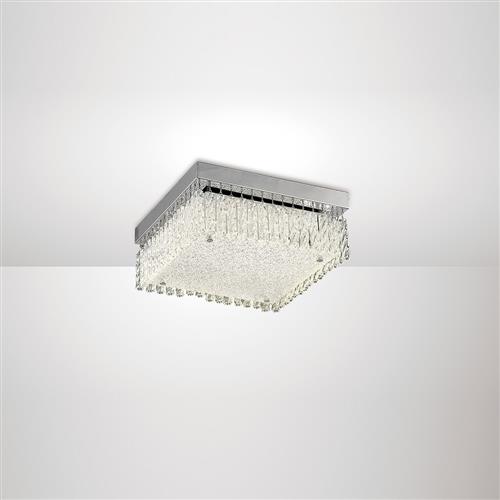 Aiden Polished Chrome Small Square LED Flush Ceiling Fitting Il80052