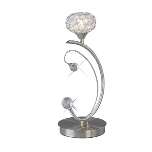 Cara Satin Nickel Switched Crystal Table Lamp IL30939