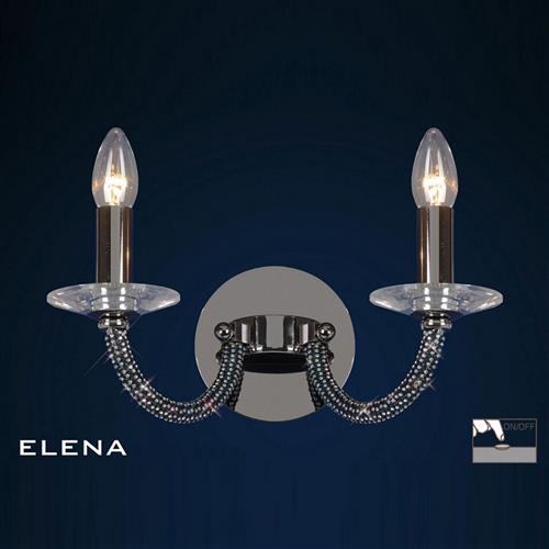 Elena Asfour Crystal 2 Lamp Black Chrome Wall Light IL30472