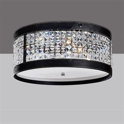 Celsa 4 Light Flush Black And Crystal Ceiling Fitting IL31031