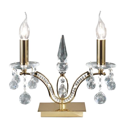 Tara 2 Arm French Gold Crystal Table Lamp IL30050