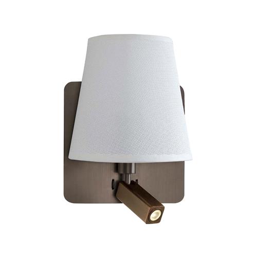 Bahia Bronze/White 2 Light Switched Wall Fitting M5230