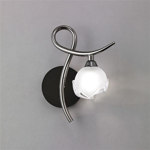 Fragma Black Chrome Right Facing Switched Single Wall Light M0818BCR/S