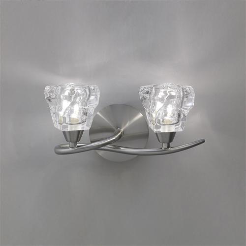 Iku Satin Nickel Switched Double Wall Light M3755/S