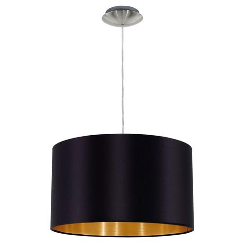 Maserlo Nickel Ceiling Pendant with Black and Gold Shade 31599