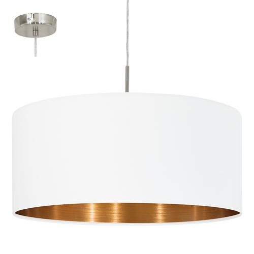 Pasteri 530mm White and Copper Ceiling Pendant 95045