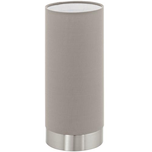 Pasteri Satin Nickel and Taupe Touch Dimmer Lamp 95122