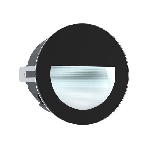 Aracena Round LED IP65 Black Steel Recessed Outdoor Wall Light 99576