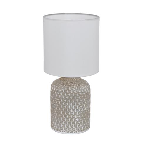 Bellariva Ceramic Grey Table Lamp With White Shade 97774