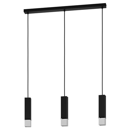 Butrano LED 3 Light Black & Silver Bar Pendant 99698