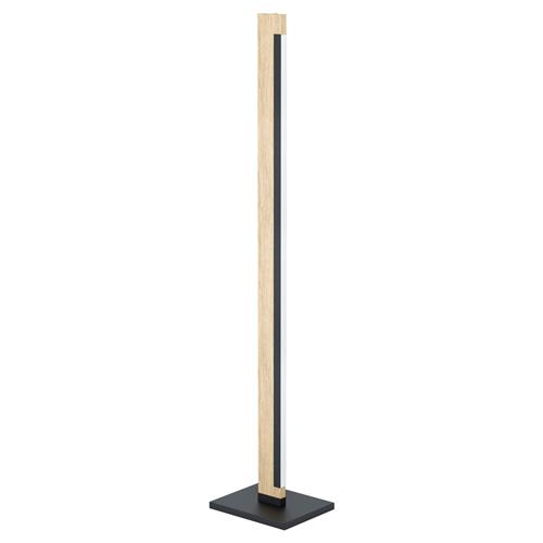 Camacho LED Wood And Black Touch Button Floor Lamp 99296