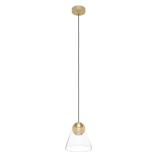 Cerasella Brushed Brass & Clear Glass Single Pendant 99628