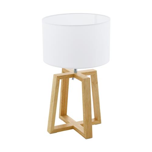 Chietino 1 Wood Table Lamp With White, Wooden Table Lamp With White Shade