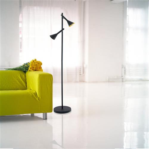 Cortaderas LED Black And Gold Double Floor Lamp 97806