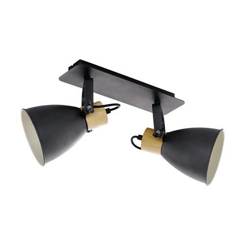 Coswarth Anthracite And Wood Double Ceiling Spotlight 99075
