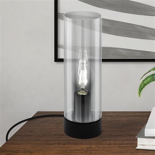 Damasco 1 Black And Smoked Glass Table Lamp 98887