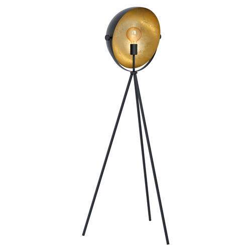 Darnius Steel Black and Gold Tripod Floor Lamp 98458
