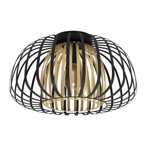 Encinitos Black And Gold Domed Flush Ceiling Fitting 99664