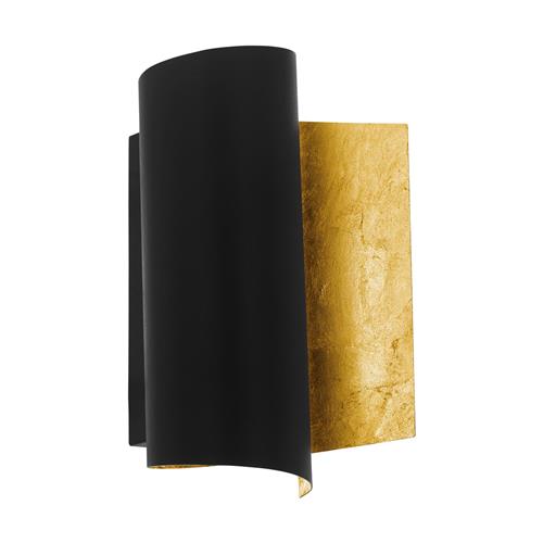 Falicetto Black & Gold Curved Wall Light 98759