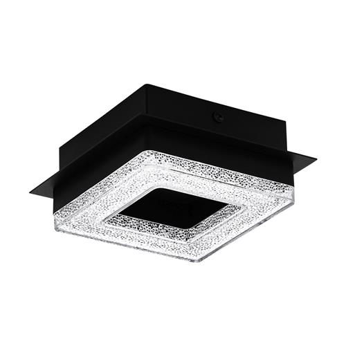 Fradelo 1 LED Black Steel & Crushed Crystal Ceiling Fitting 99324